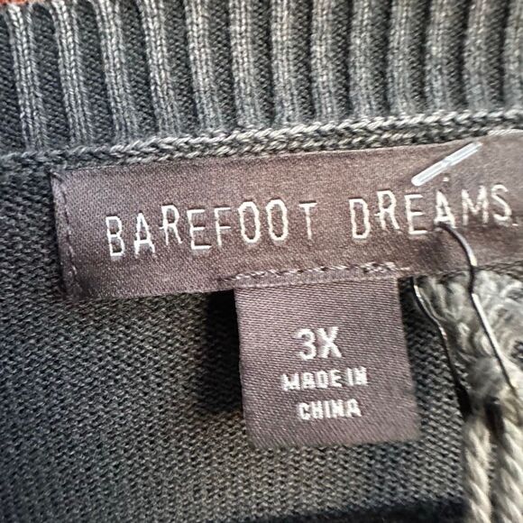 Barefoot Dreams Sunbleached Cold Shoulder Pullover Sweater In carbon 3X NWT - Picture 9 of 10